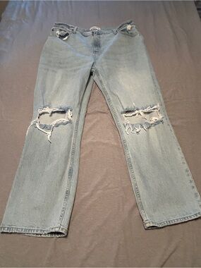 Abercrombie & Fitch Light Blue Women’s Distressed Straight Jeans